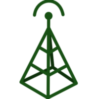 Logo do etherpad - Uma torre verde de ferro oca emitindo um sinal